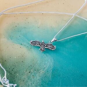 Sterling Silver Small Celtic Bird Necklace, Silver Necklaces, Animal Chains